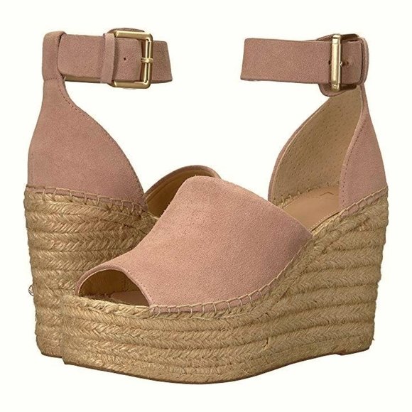 MARC FISHER Adalyn pink espadrilles sandals suede - Picture 2 of 9